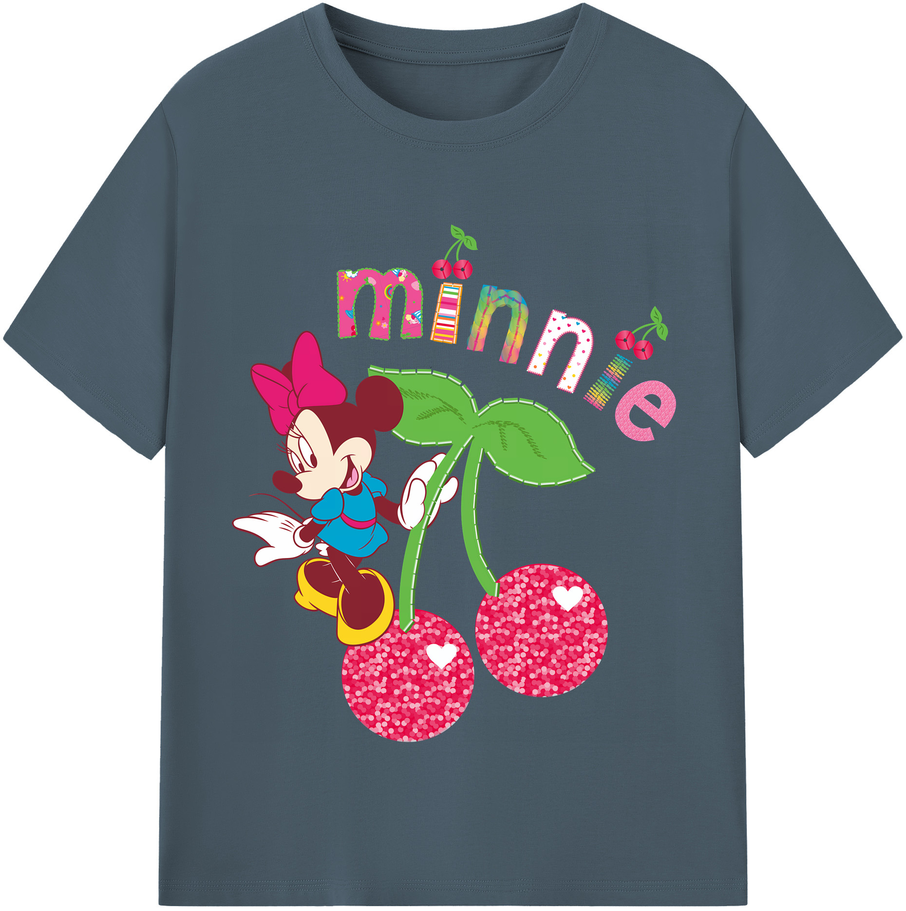 （画像用） ミッキーマウス Mickey Mouse 綿100％半袖Tシャツ（フロントプリント）